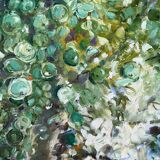 Grand paysage abstrait, peinture à l'huile signée Per Olof Netterblad, 1976