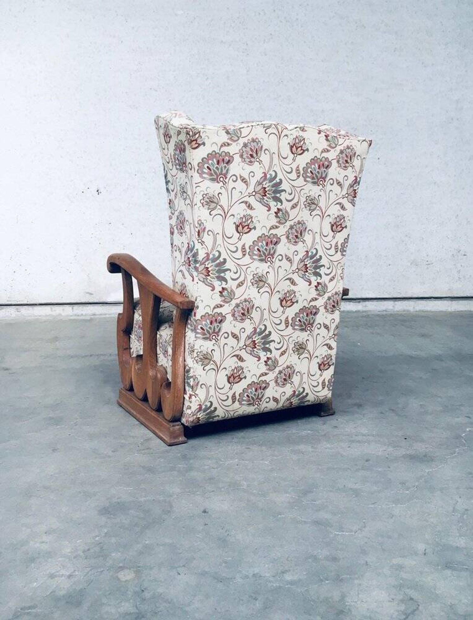 Set of High Wing Back Armchairs, 1900s