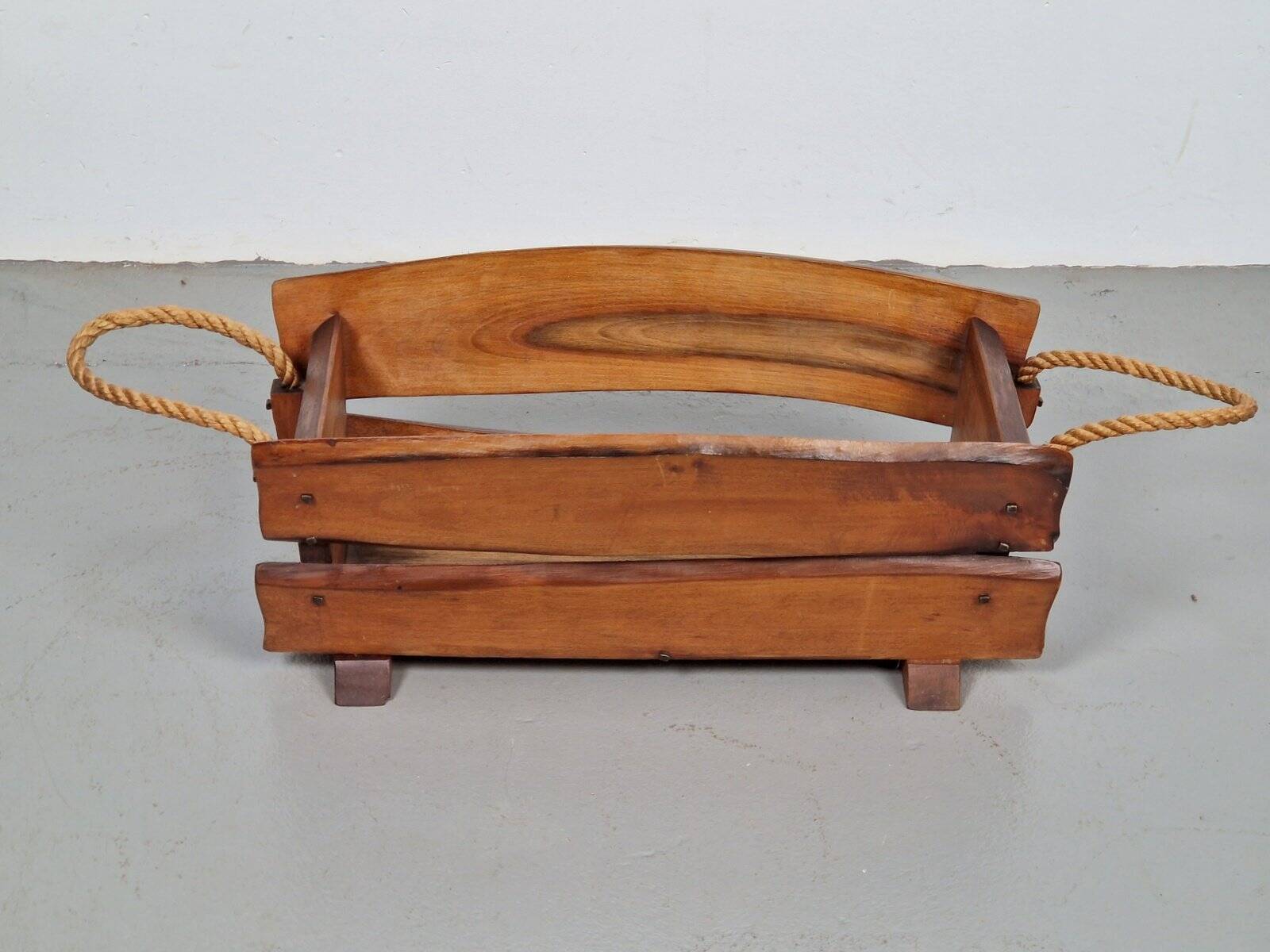 Brutalist Rope Magazine Rack, 1960s