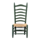 Chaise basse d’appoint vintage à haut dossier et assise tressée