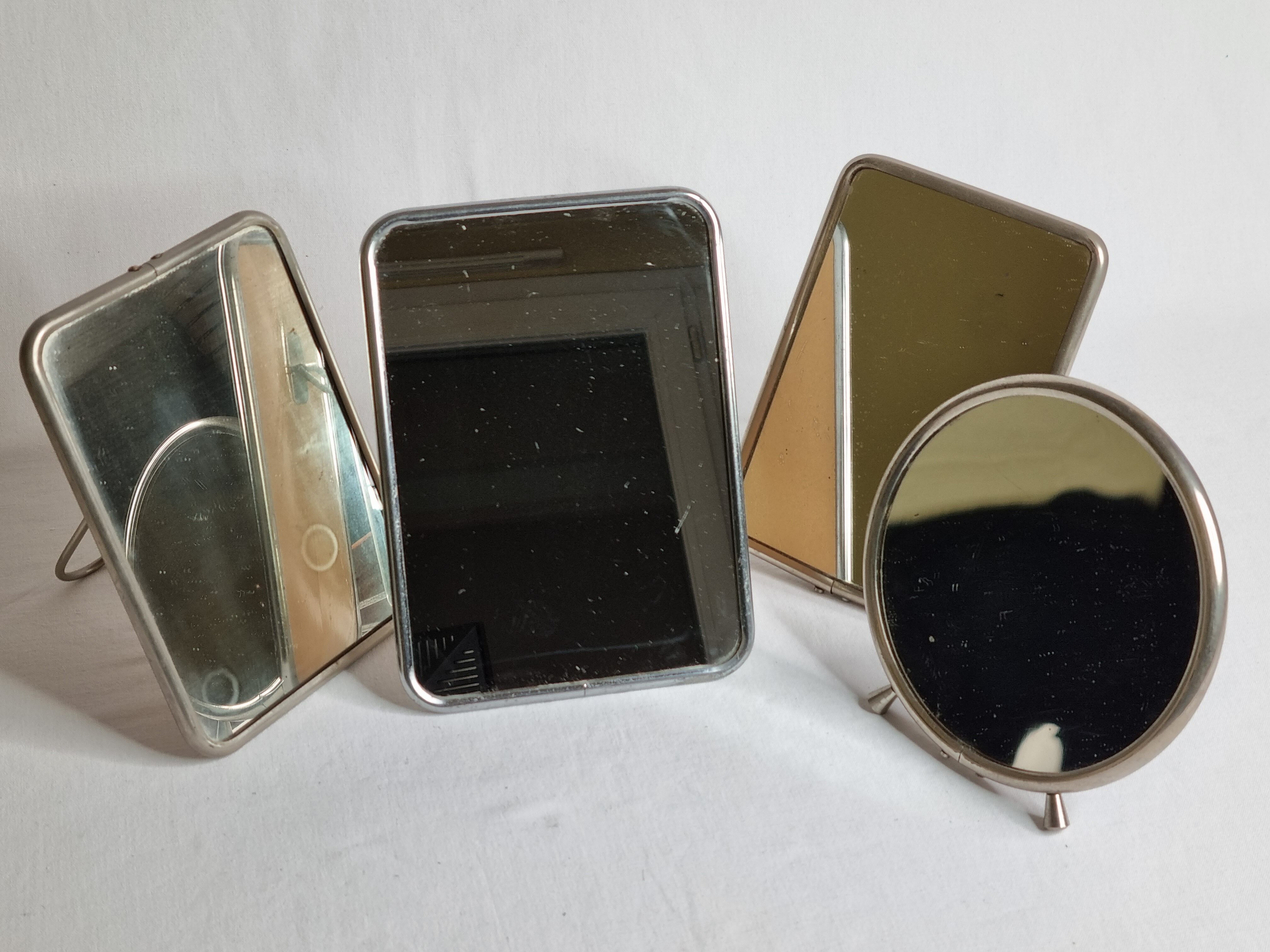 Set of four barber mirrors to be placed or hung