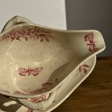 Old pink earthenware saucier Badonviller model Jasmin