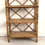 Vintage rattan shelf 60's