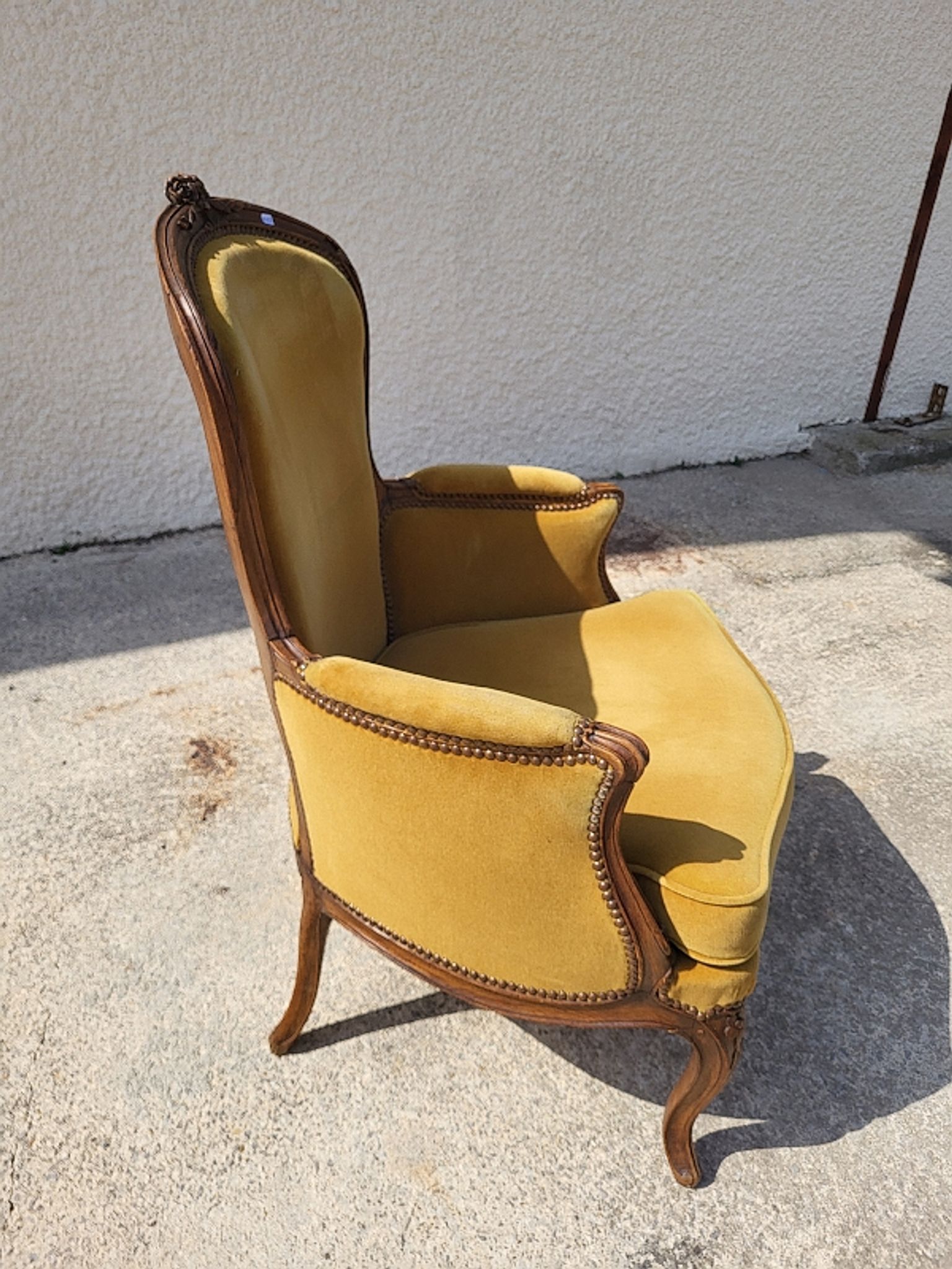 Armchair louis xv mustard walnut of the xix th century n°17