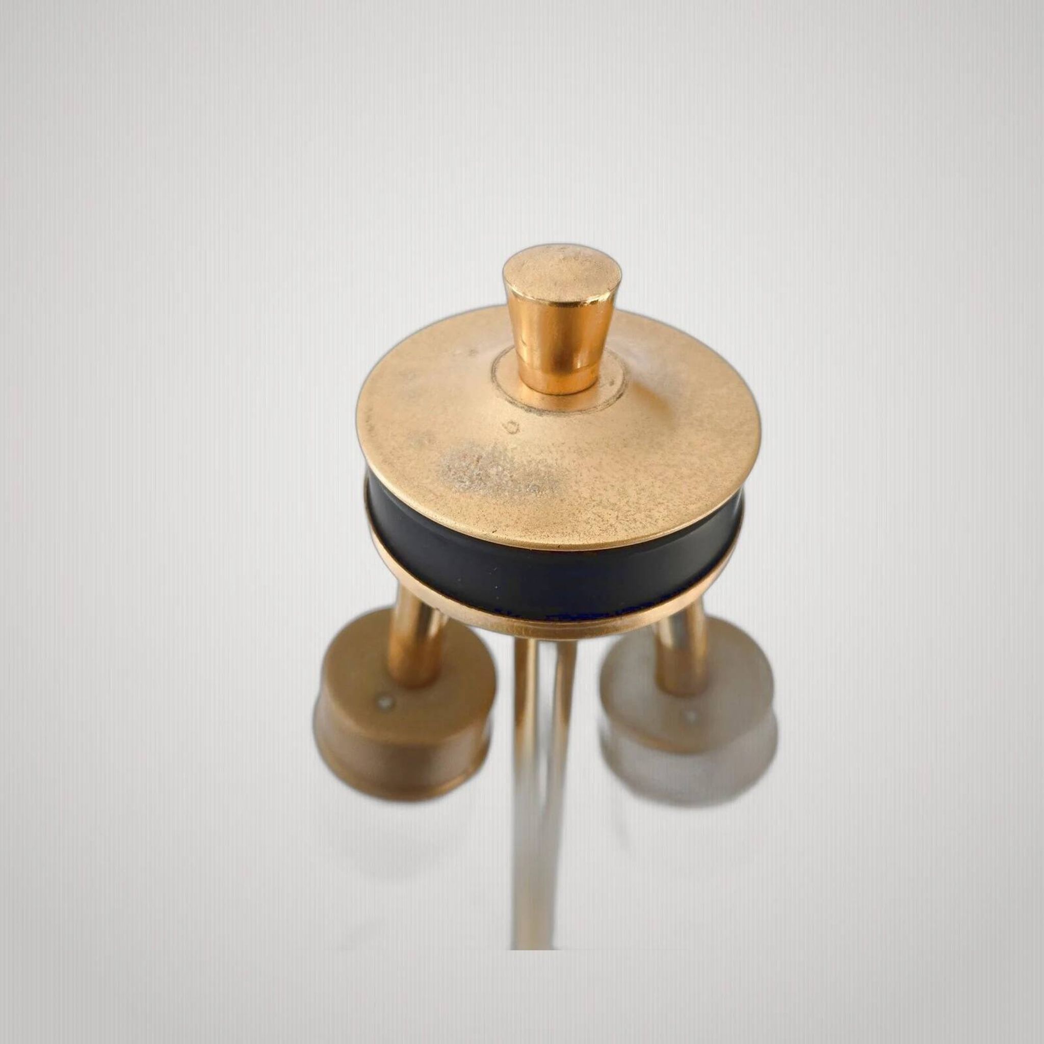 VINTAGE TABLE LAMP 1970 SIGNED SCIOLARI BRONZE & GOLD PLATED 70S YEARS