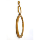 Round bamboo mirror from the 70s - 32x52cm