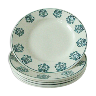6 flat plates Art Deco Digoin - Sarreguemines