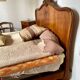 Solid walnut bed (head + foot + frame) Louis Philippe style