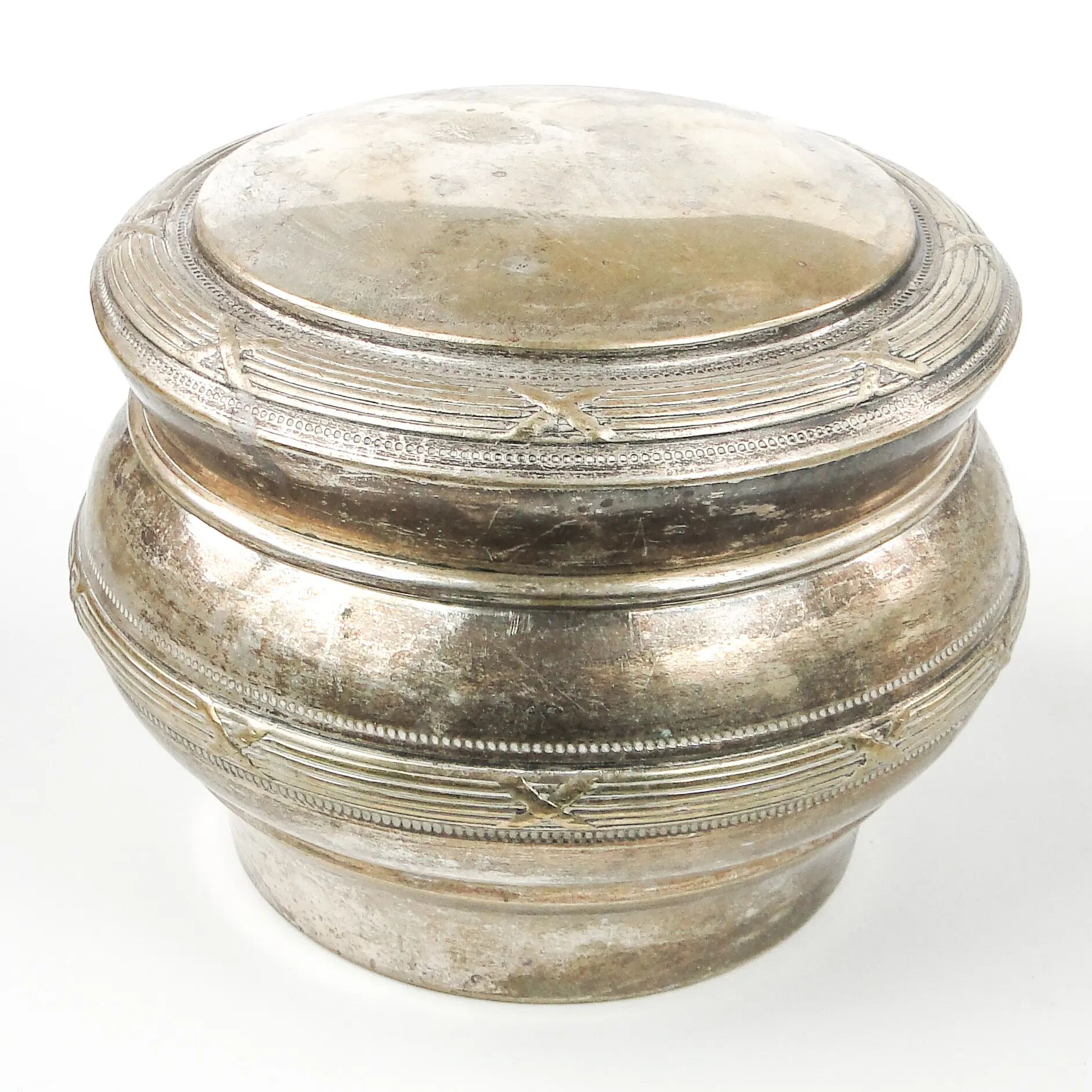 Eclectic bonbonniere, silver-plated brass, Belgium, 19th century