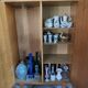 1960s wardrobe wood / rattan / wicker