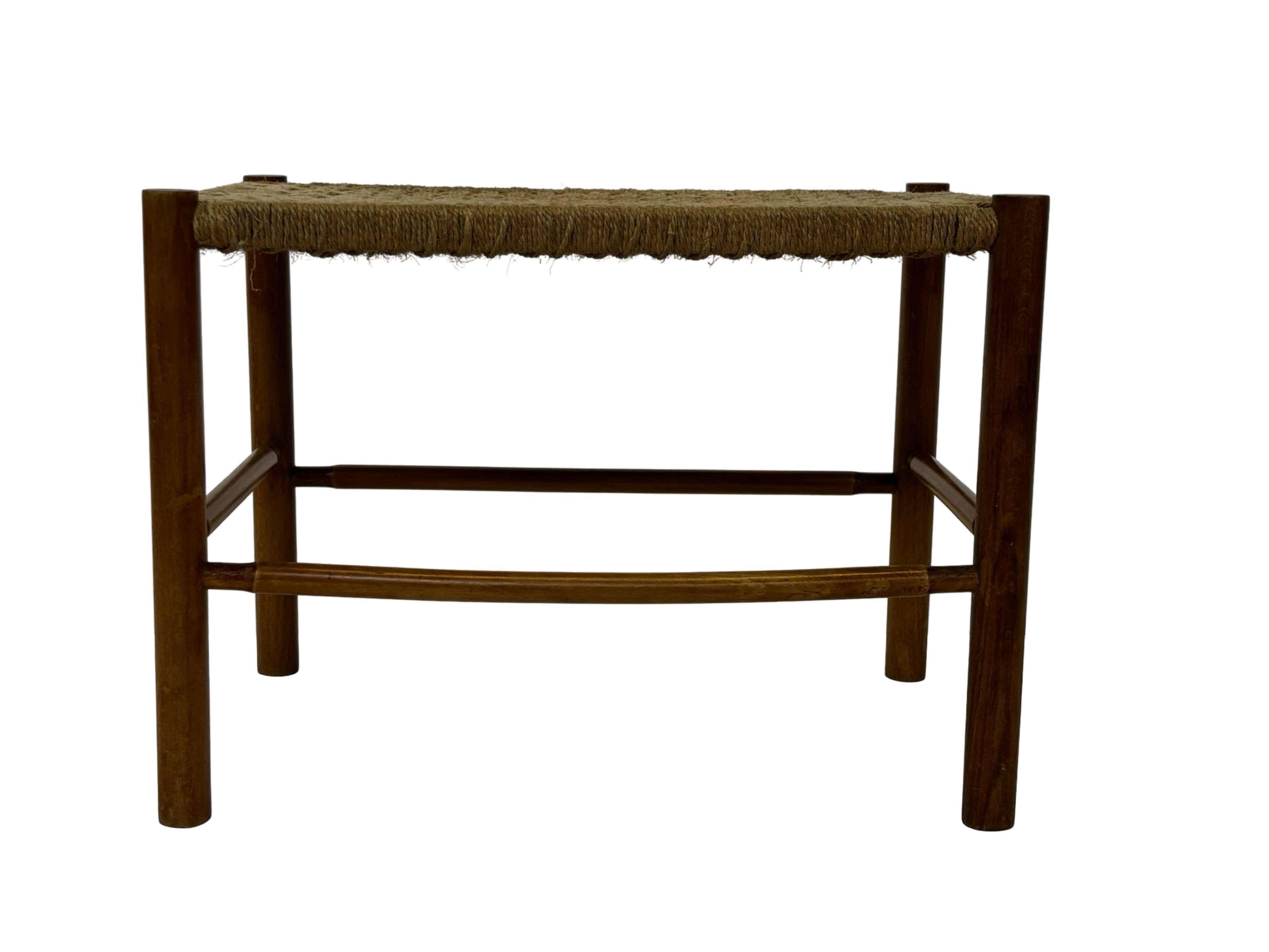 Vintage Stool Danish Papercord Rope small Stool Mid Century