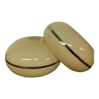 Set of two opaline globes