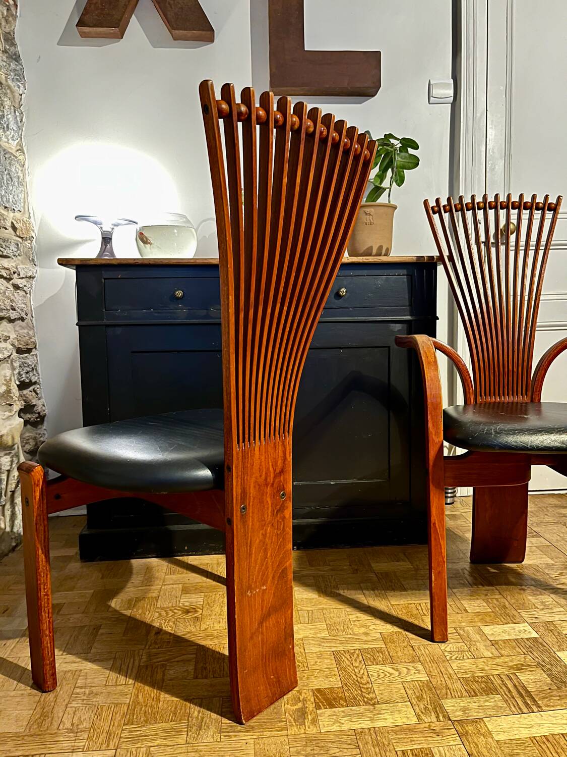 Chair and armchair set by Torstein Nielsen