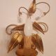 Shabby Wandlampe vergoldet Blattgold Kristallelemente Hollywood Regency 70s