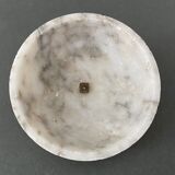 1900 alabaster ball shaped box surmounted by a golden dragonfly