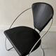 Cantilever wire chair in metal and black leather - Linda de Arrben, Italy 80