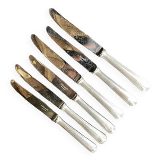 6 George V numbered knives including 3 Christofle