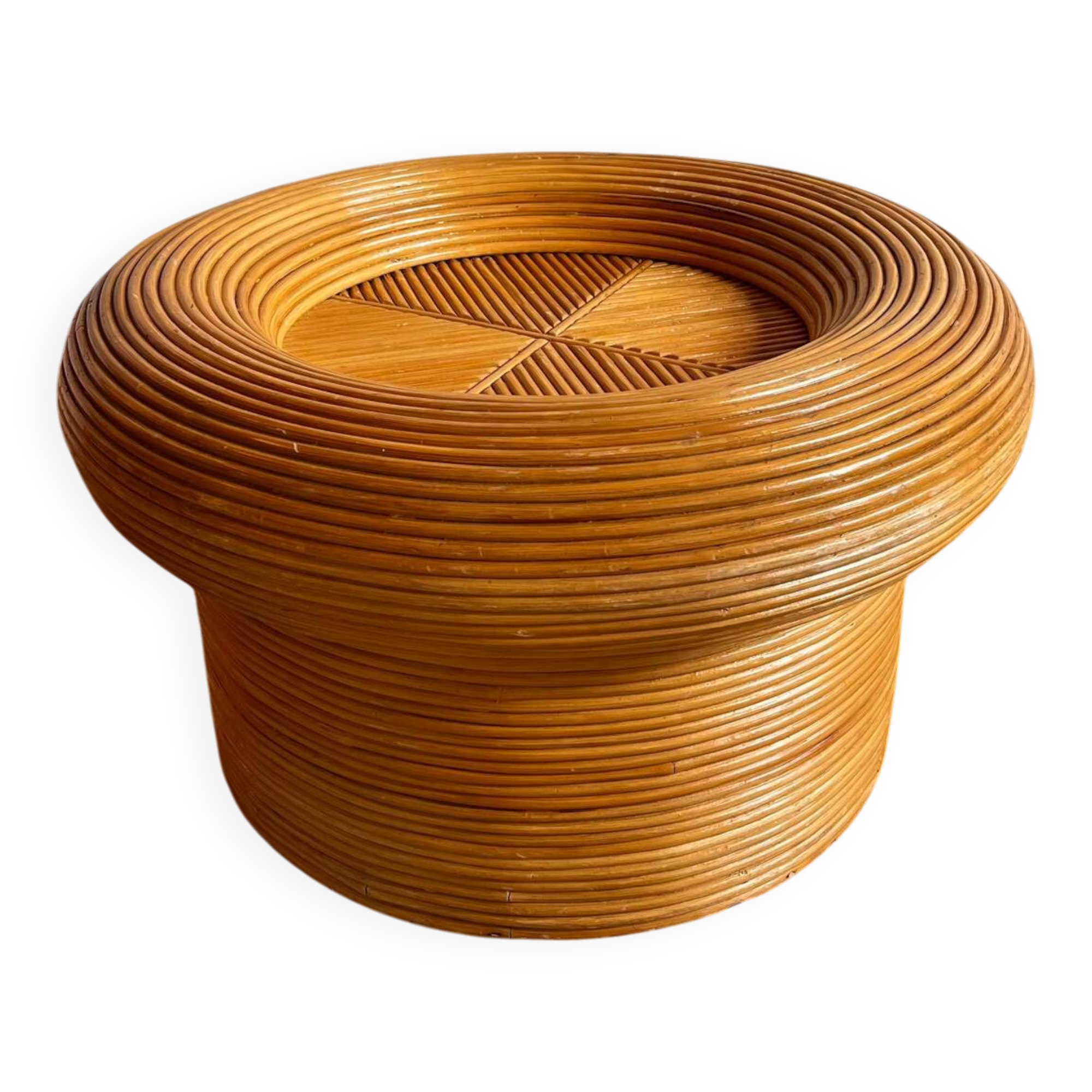 Table basse en rotin « Pencil Reed » de design italien Vivai del Sud