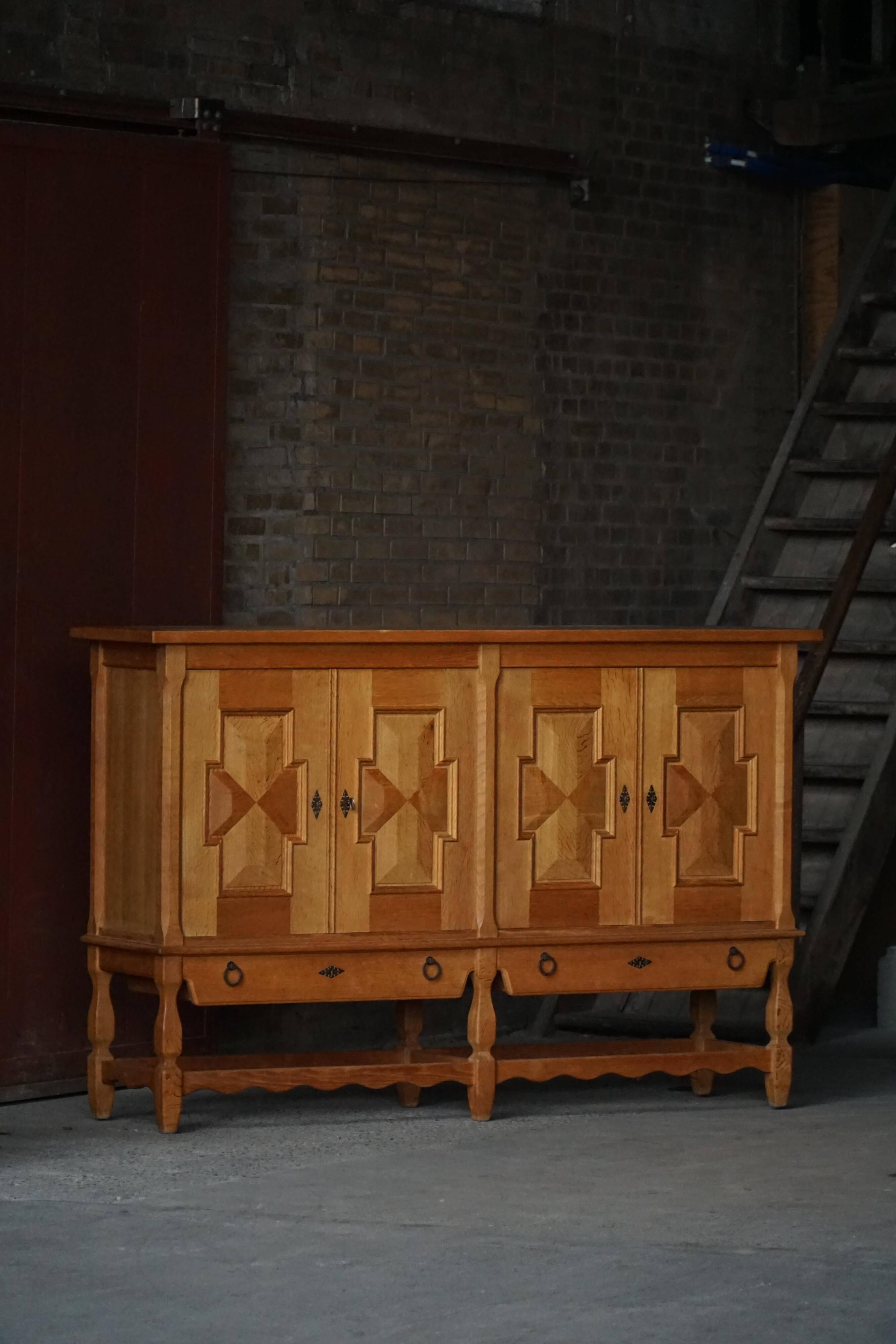 Henning Kjærnulf, enfilade in oak, mid-century Danish, Nyrup Møbelfabrik, 1960s.