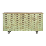 Ancien meuble d’atelier d’orfèvrerie à 63 tiroirs (111 x 212cm x 37cm)