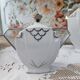 Service à café Art Déco en porcelaine blanche décor argenté