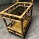 Vintage 1950s bamboo trolley or serving cart.