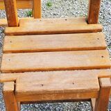Set de 4 chaises des années 70 brutalistes en chêne