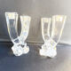 Cristallerie de Vannes le Châtel - Pair of torch candle holders - Cristal signé