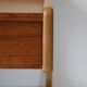 Scandinavian bedside table or wall console, oak and teak 1960