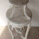 Tea table, marble and wood style Louis XV patina