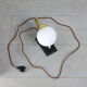 Mid-century Table Lamp in Brass & Opaline