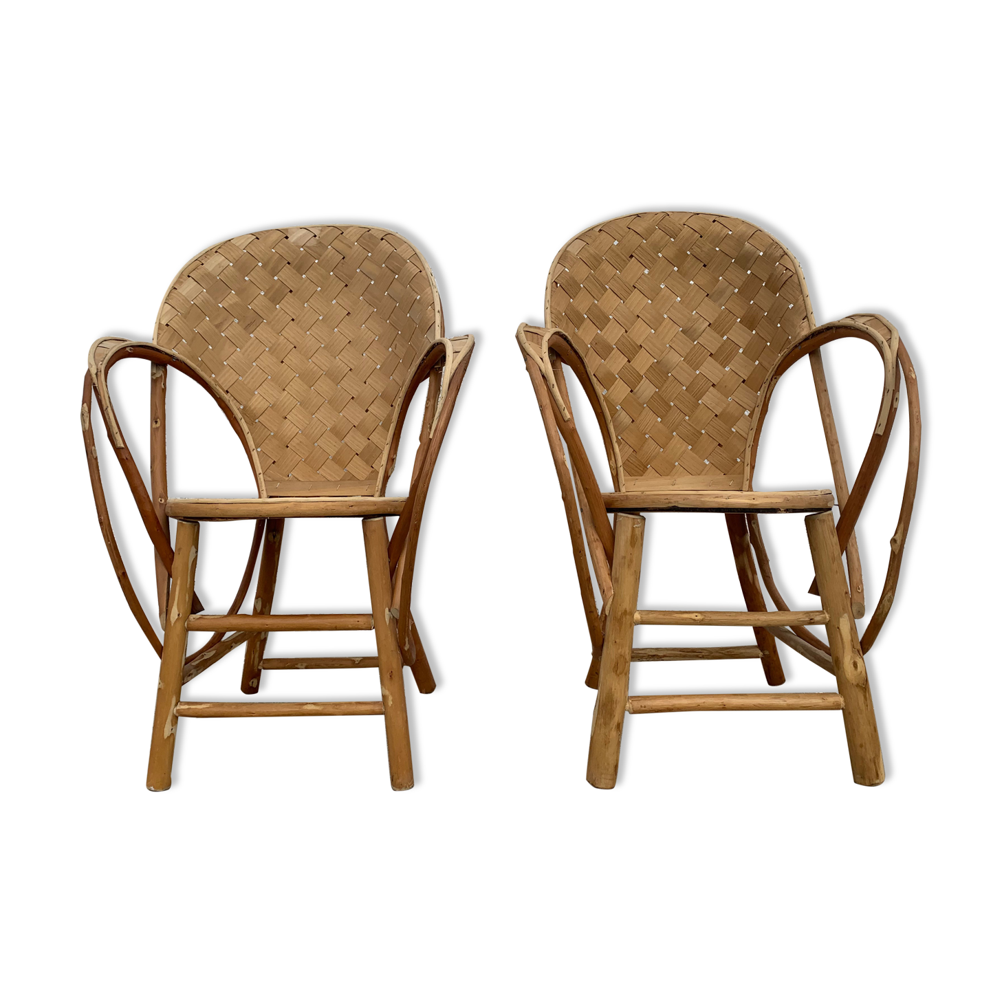 Chestnut armchairs (pair)