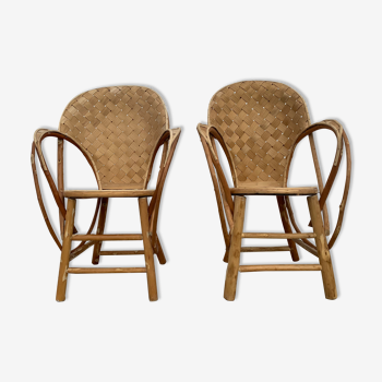 Chestnut armchairs (pair)