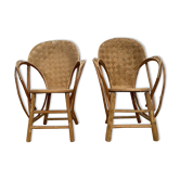 Chestnut armchairs (pair)