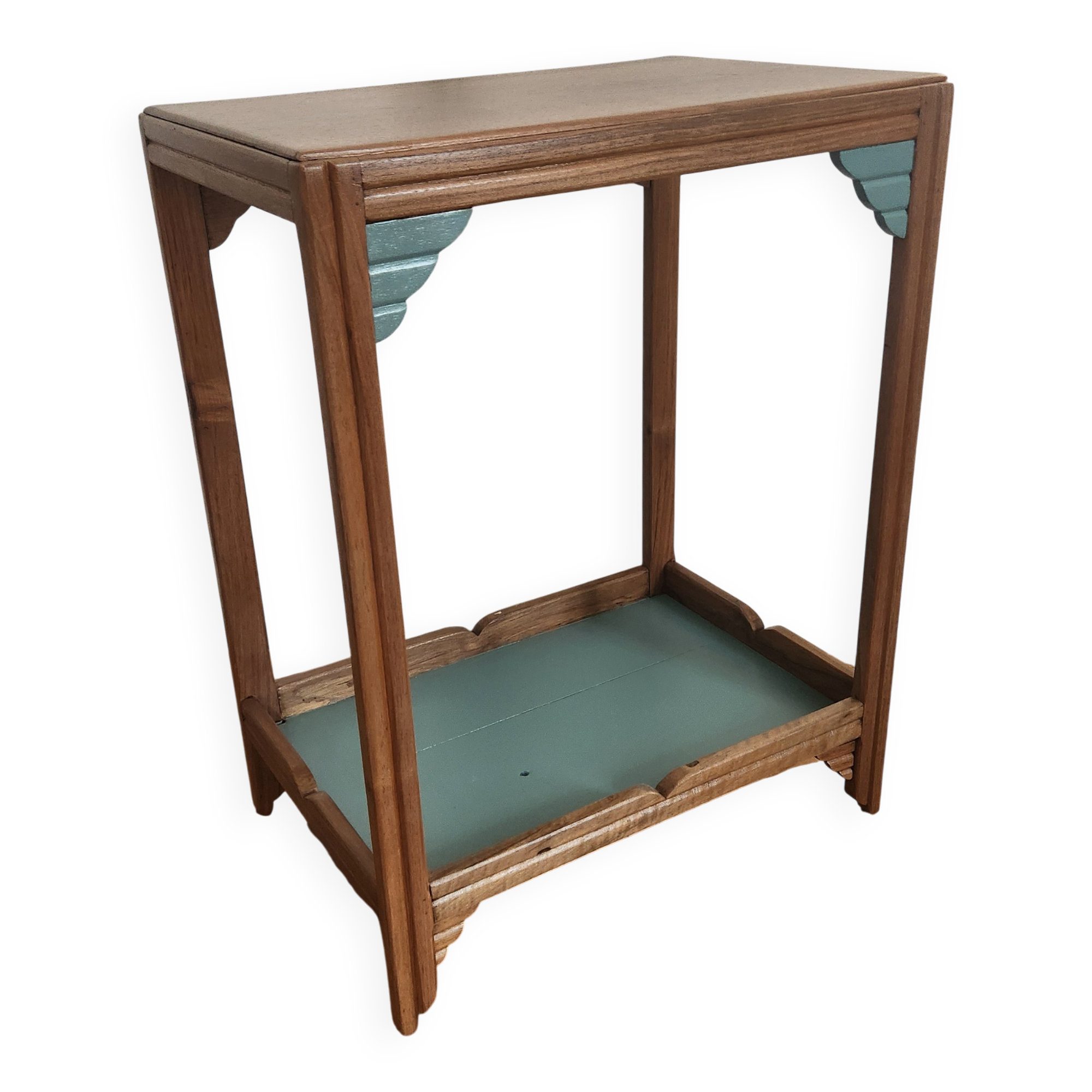 Art Deco side table with 2 sculpted tops