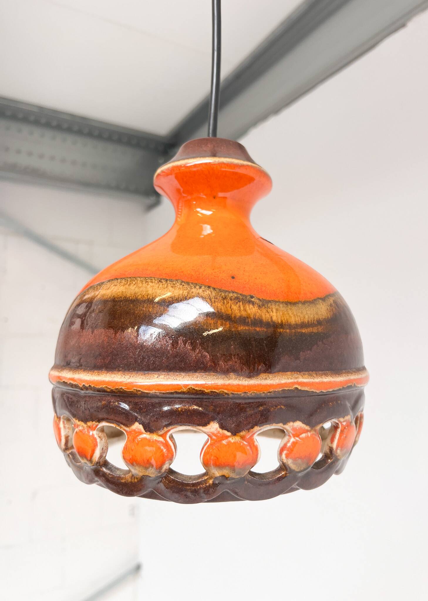 Set of 2 ceramic ceiling lamps by PAN Leuchten, 1970s