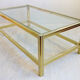 Vintage italian coffee table in brass and glass - 1970