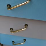Renovated blue vintage chest of drawers