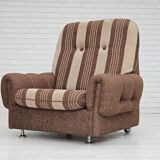 Fauteuil relax danois, revêtement en laine d'origine, années 70