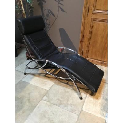1980 metal and sky vintage long chair