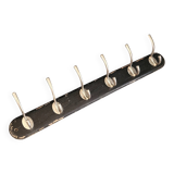 Antique wall coat rack with 6 hooks