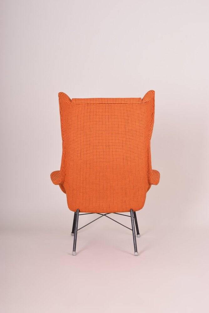 Mid-Century Orange Armchair attributed to Miroslav Navratil, 1960s