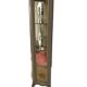 Lively rockery style display case in gray lacquered wood and painted flower decoration. Around 1900