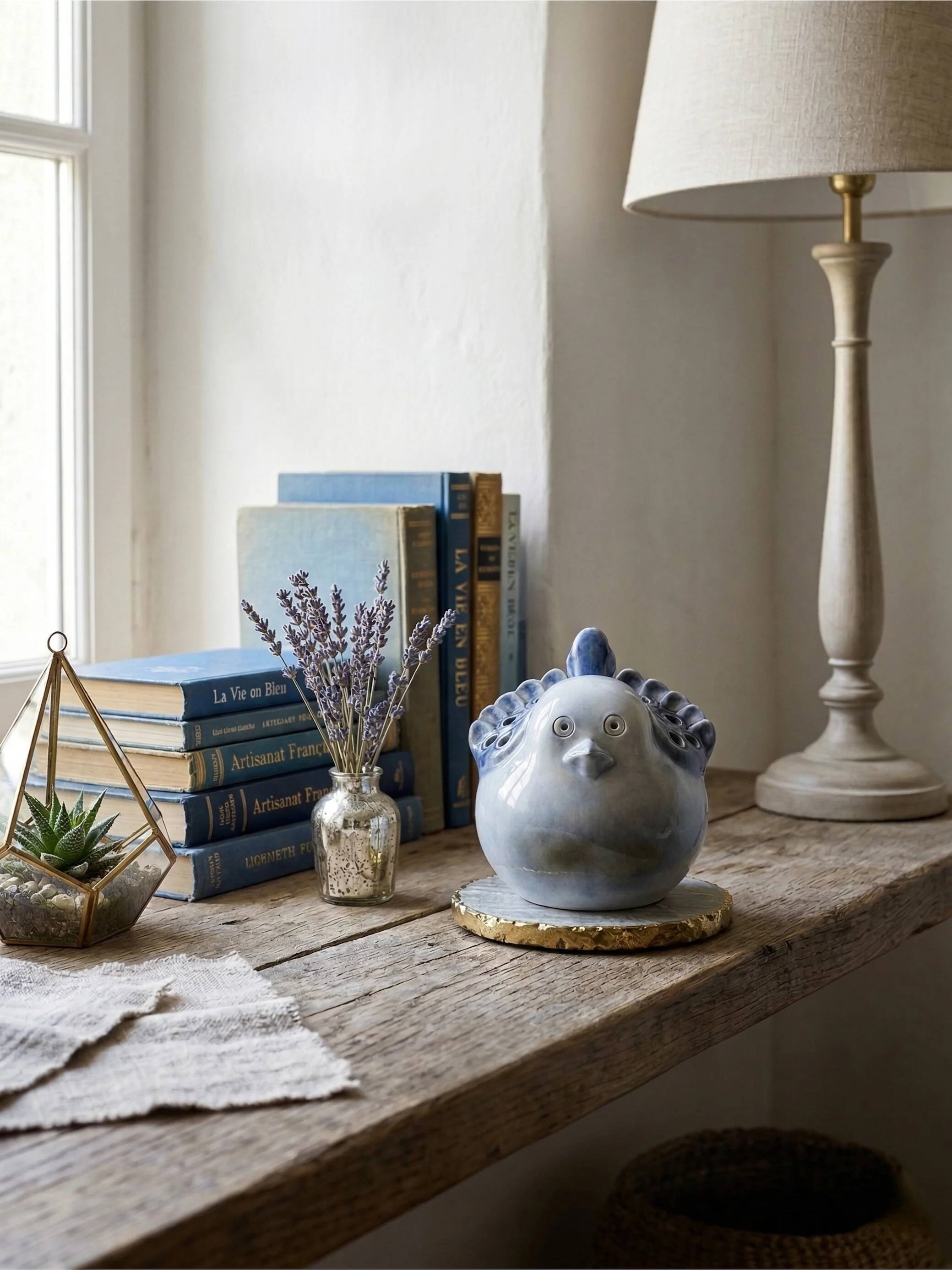 Decorative porcelain bird Virebent – Vintage French ceramics