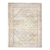 1970s Vintage Persian Handmade Wool Cotton Beige Area Rug 287x384