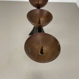 44cm Modernist Auböck Style Brutalist copper metal Candleholder, Austria 19