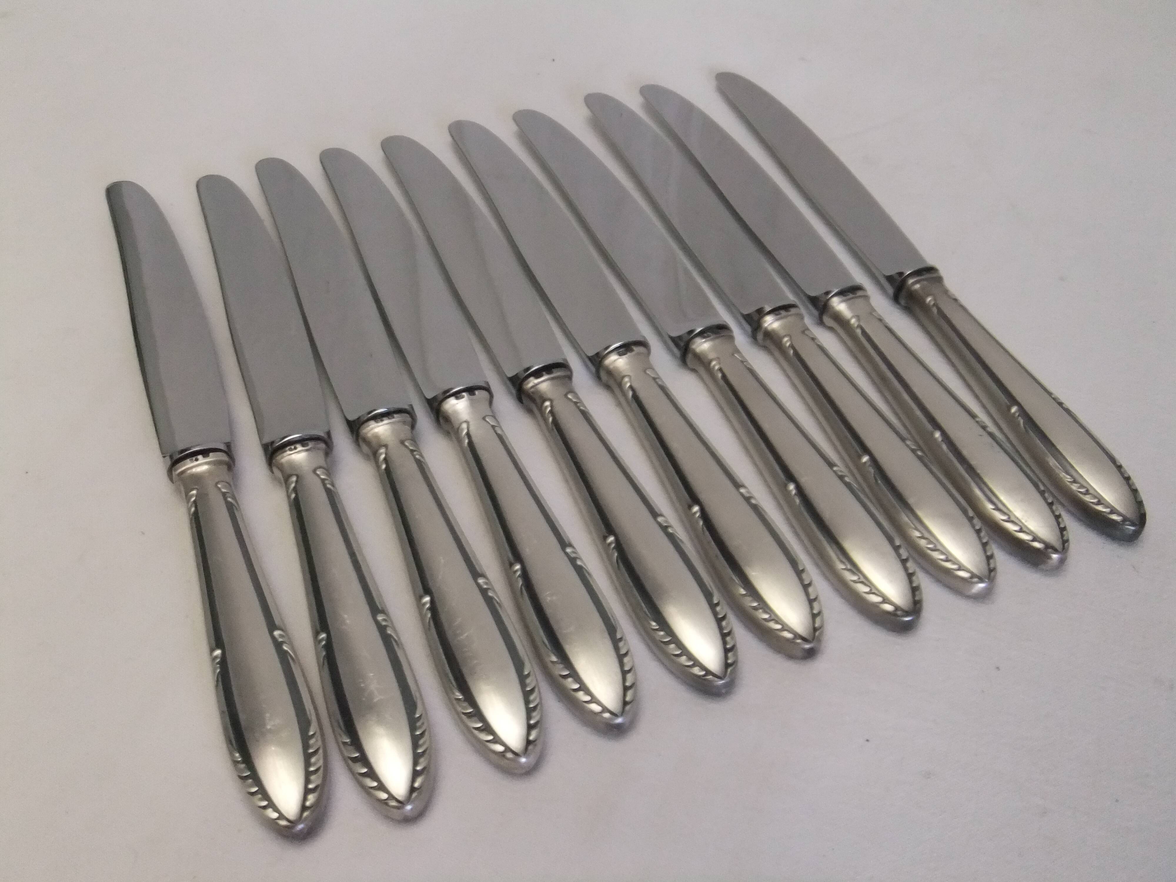 Reneka silver metal knives stainless steel blade filet service cutlery