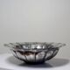 Grande bassine, coupe, Olri Italie vintage Année 50 argentée martelée