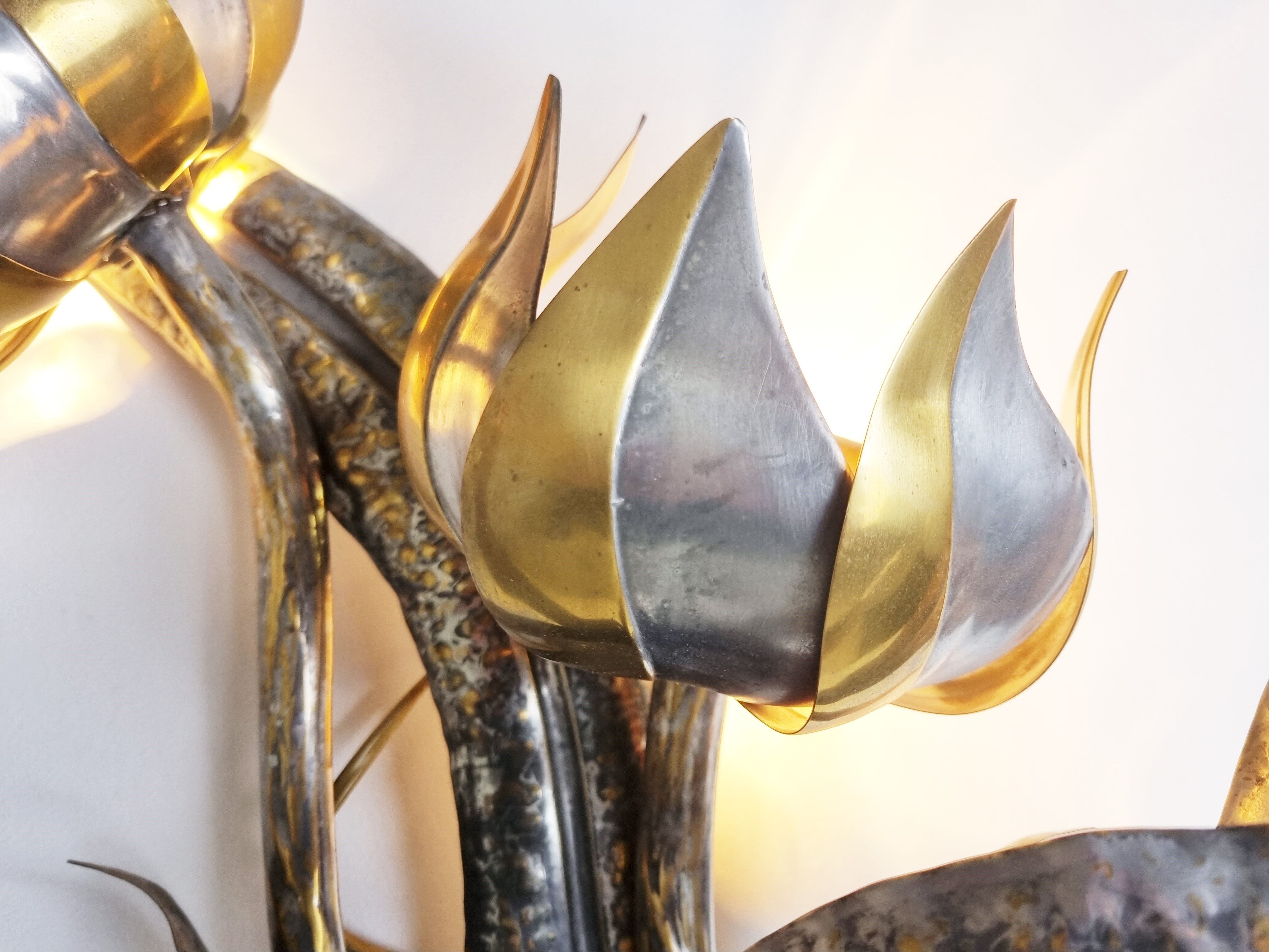 Flower wall lamp by Isabelle & Richard Faure, 1970s