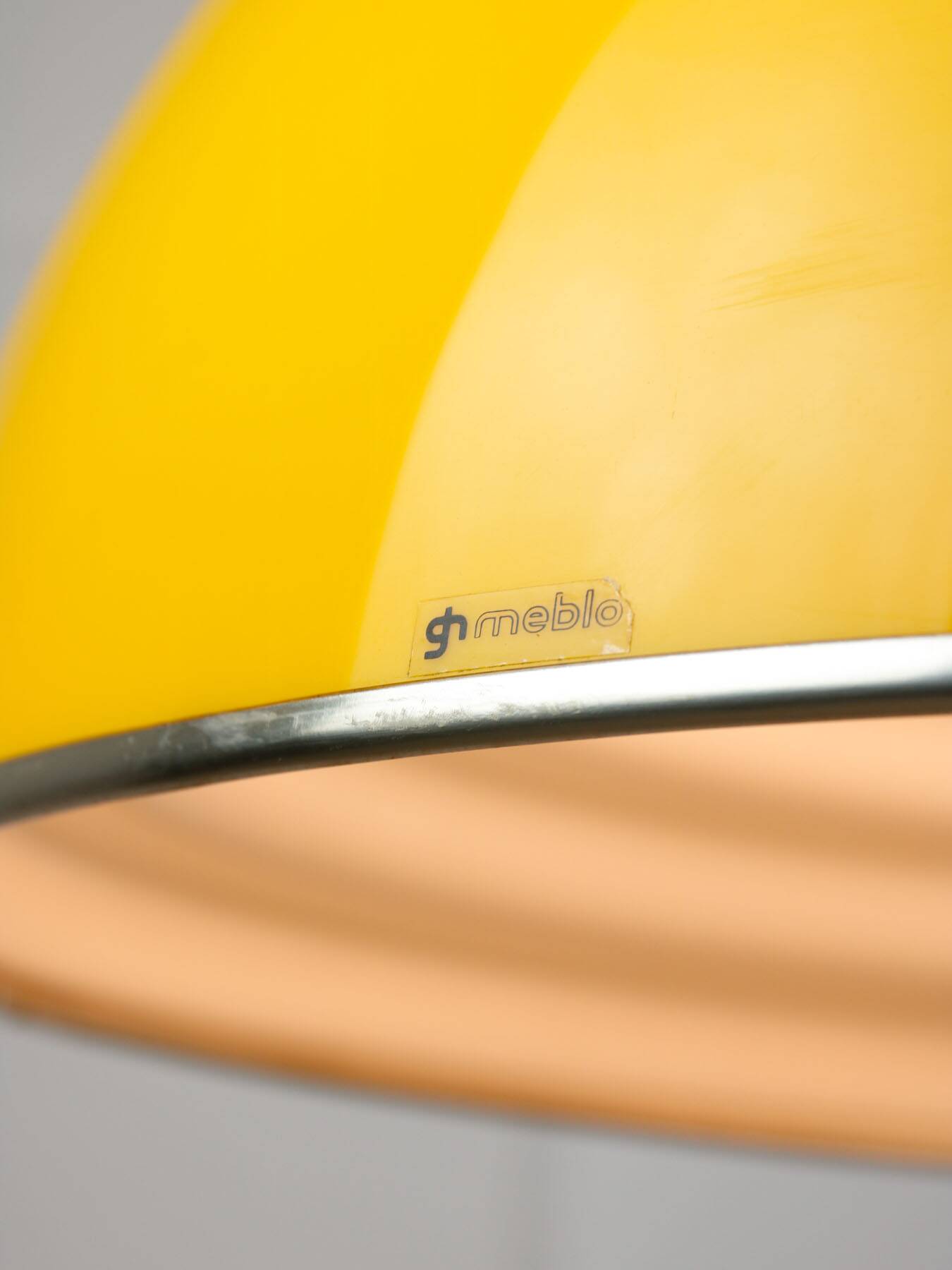 Rare Large Yellow Space-age Pendant from Guzzini, 1970s